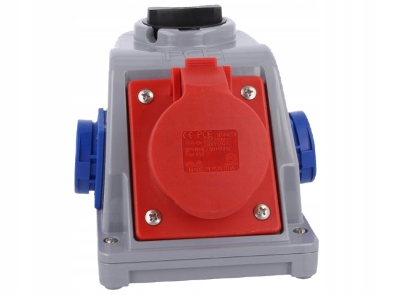 Zásuvka s vypínačem „combo-pol“ IP44 32A 400V 3P+Z+N gn. 2x230V vyp. 0-1