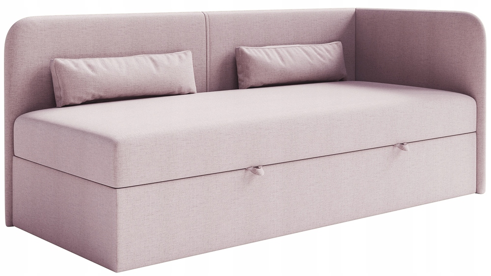 Postel pro mláděž 90x200 cm Calmmo kontejner růžová šenilová pravá