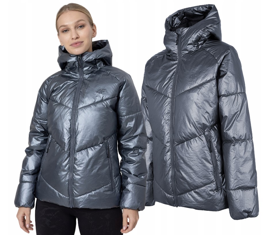 4F Dámská zimní teplá péřová bunda na každý den KUDP010 > Xs