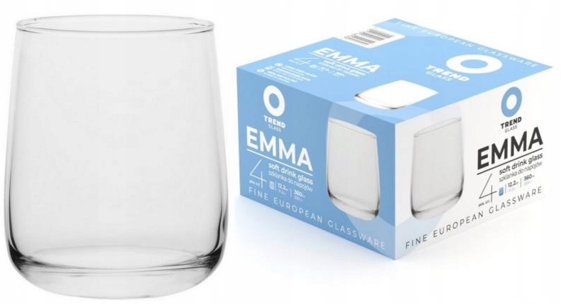 

Szklanki do napojów whisky Emma 360ml 4 sztuki kpl