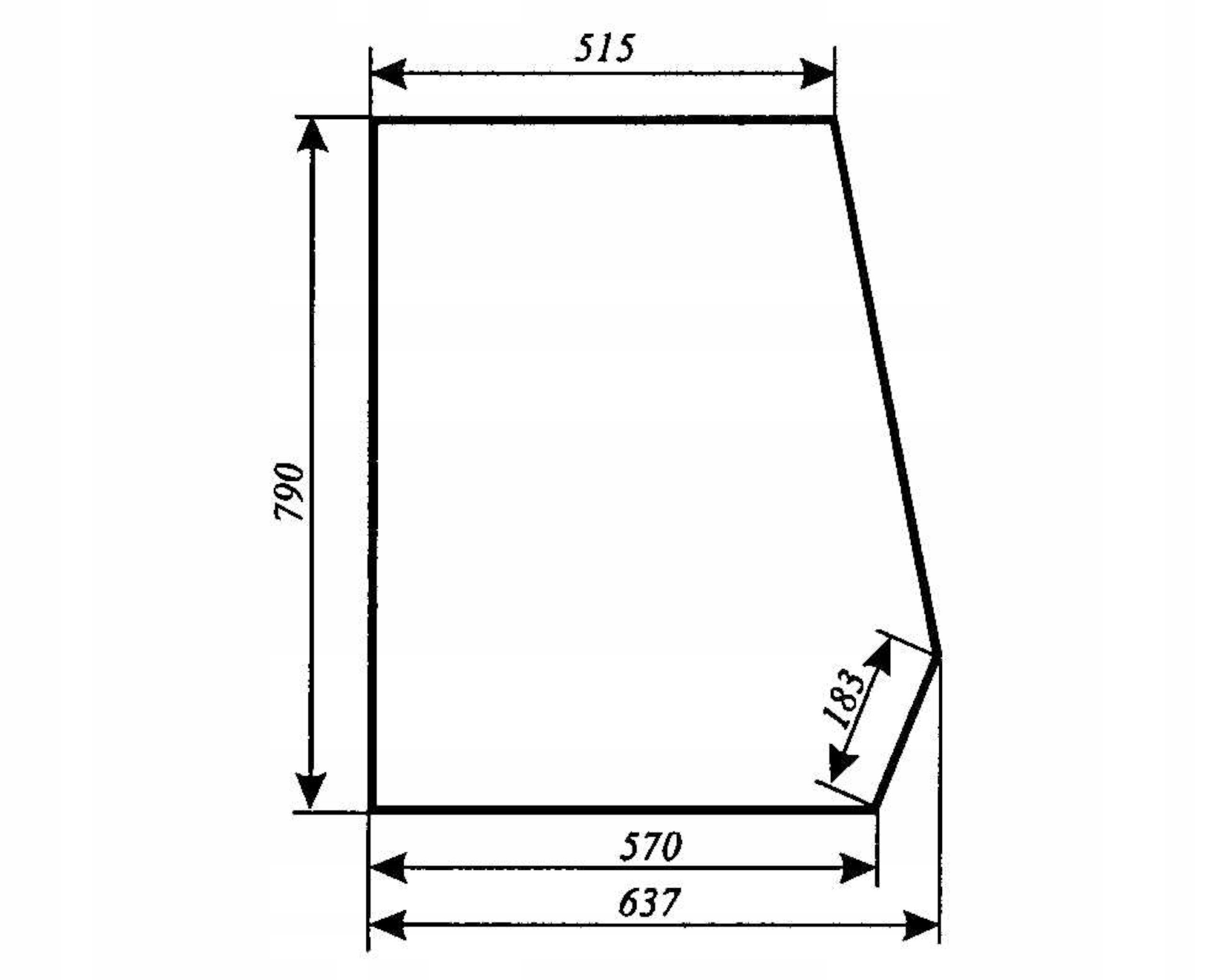 sklo pro traktor Farmtrac Escort (Polmot) boční