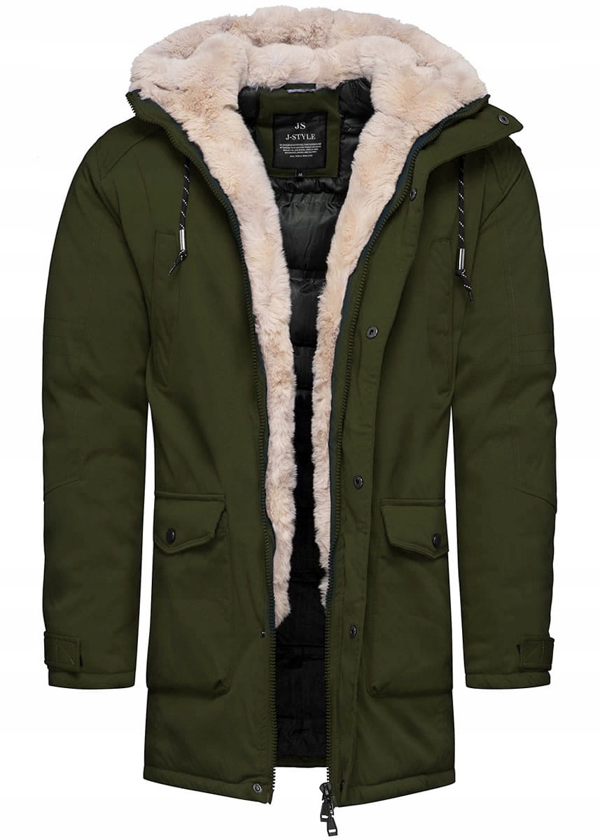 

XL Męska Zimowa Parka Z Futrem