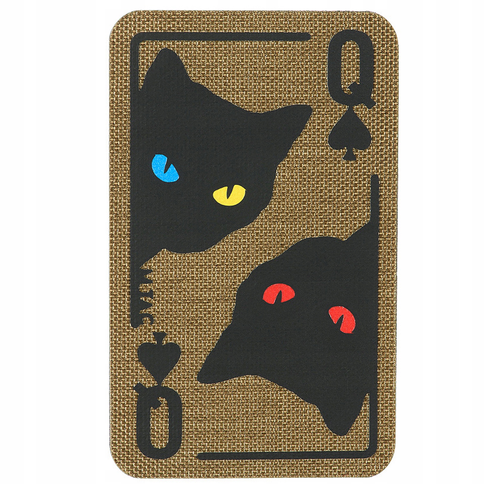 Naszywka M-Tac Morale Patch Dama Pik z Kotami Coyote Black 50x80 mm