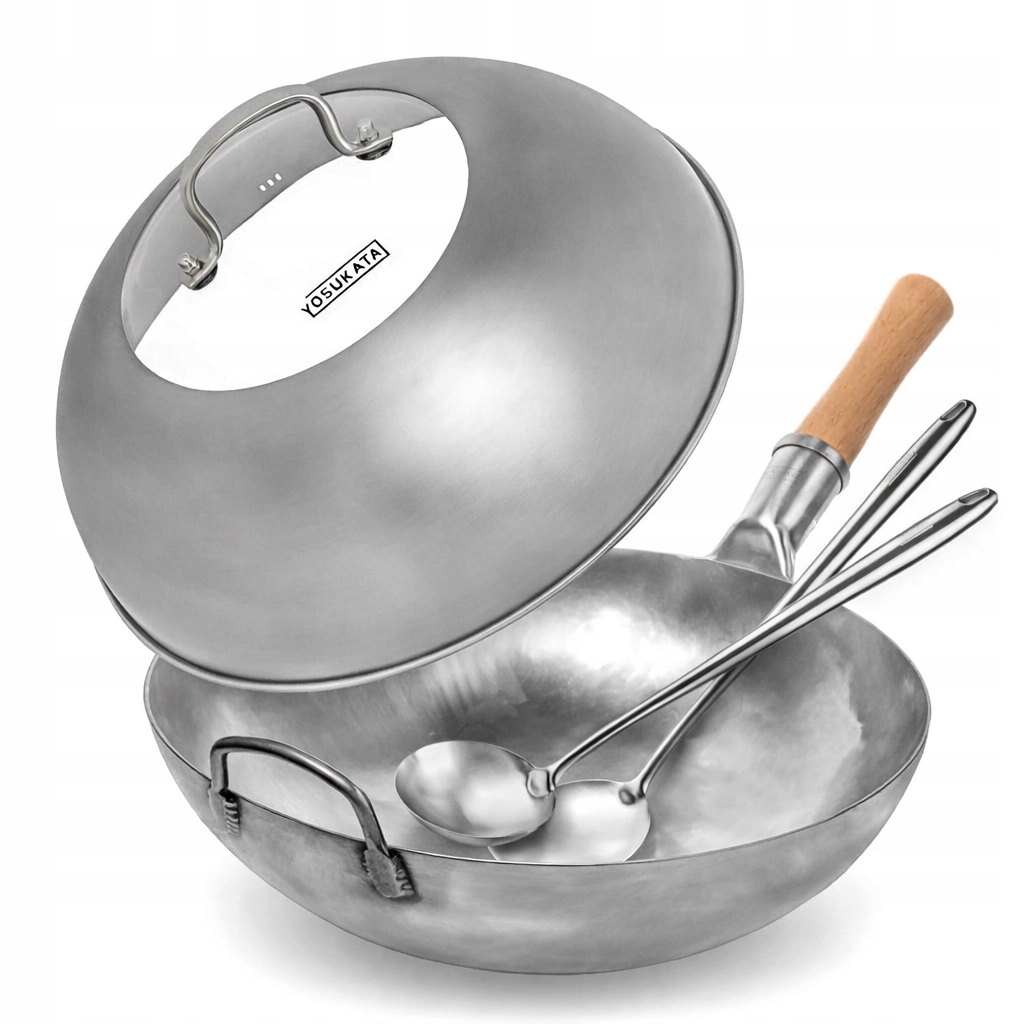 Yosukata Sada Wok 36 cm Strieborný plyn Bbq Veko Príslušenstvo pre Wok