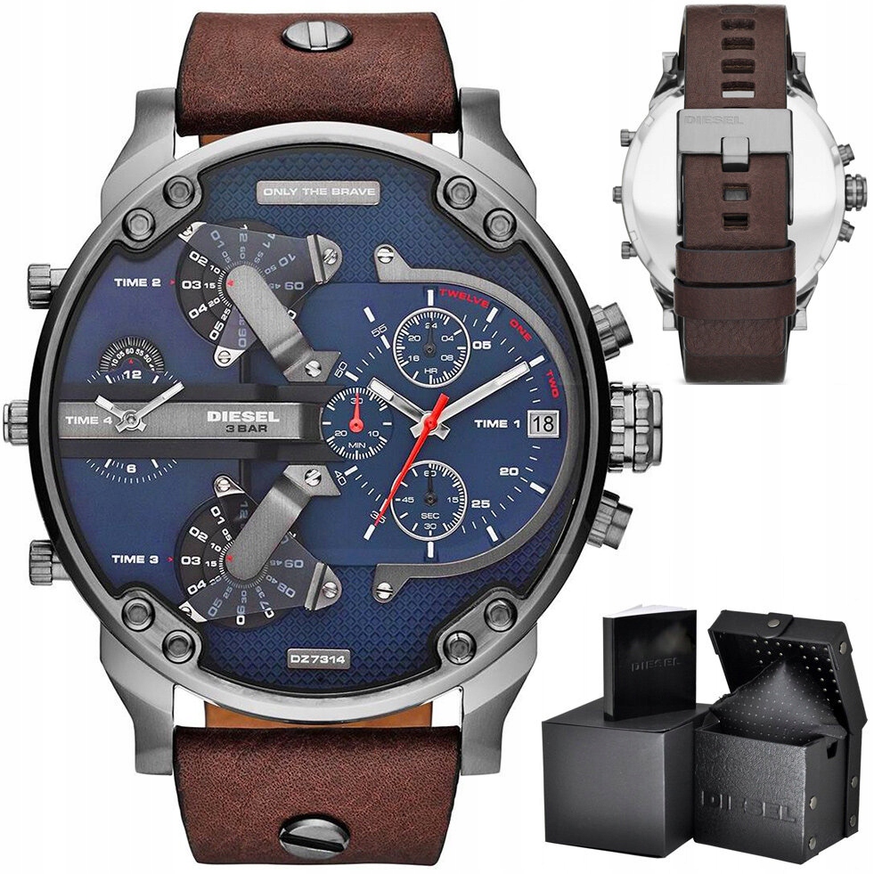 Solidny Zegarek Męski Diesel DZ7314 Mr. Daddy Chronograf 4 Zegary Na Tarczy