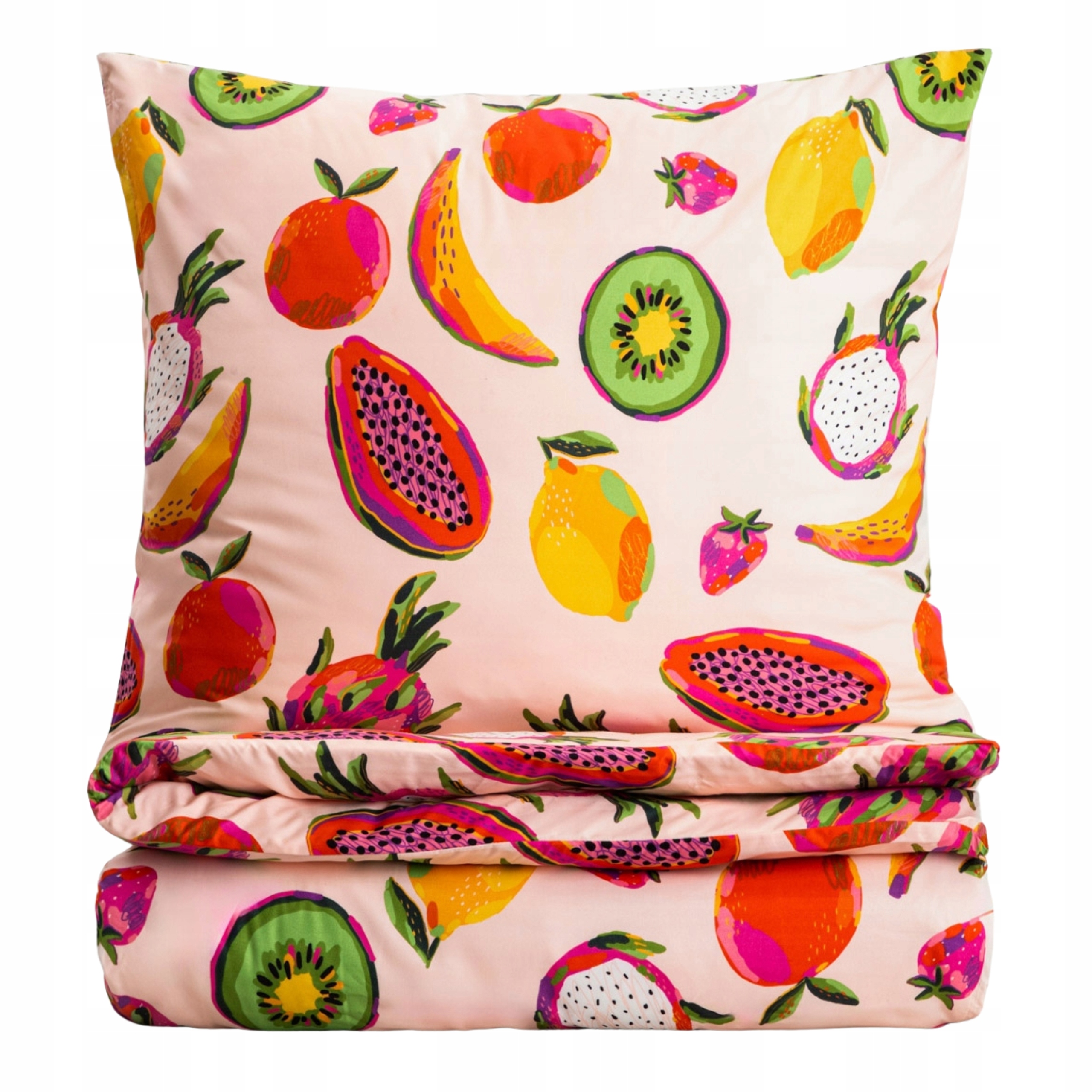 Pościel Frutti z mikrofibry w owoce 220x200 2*70x80 cm Homla