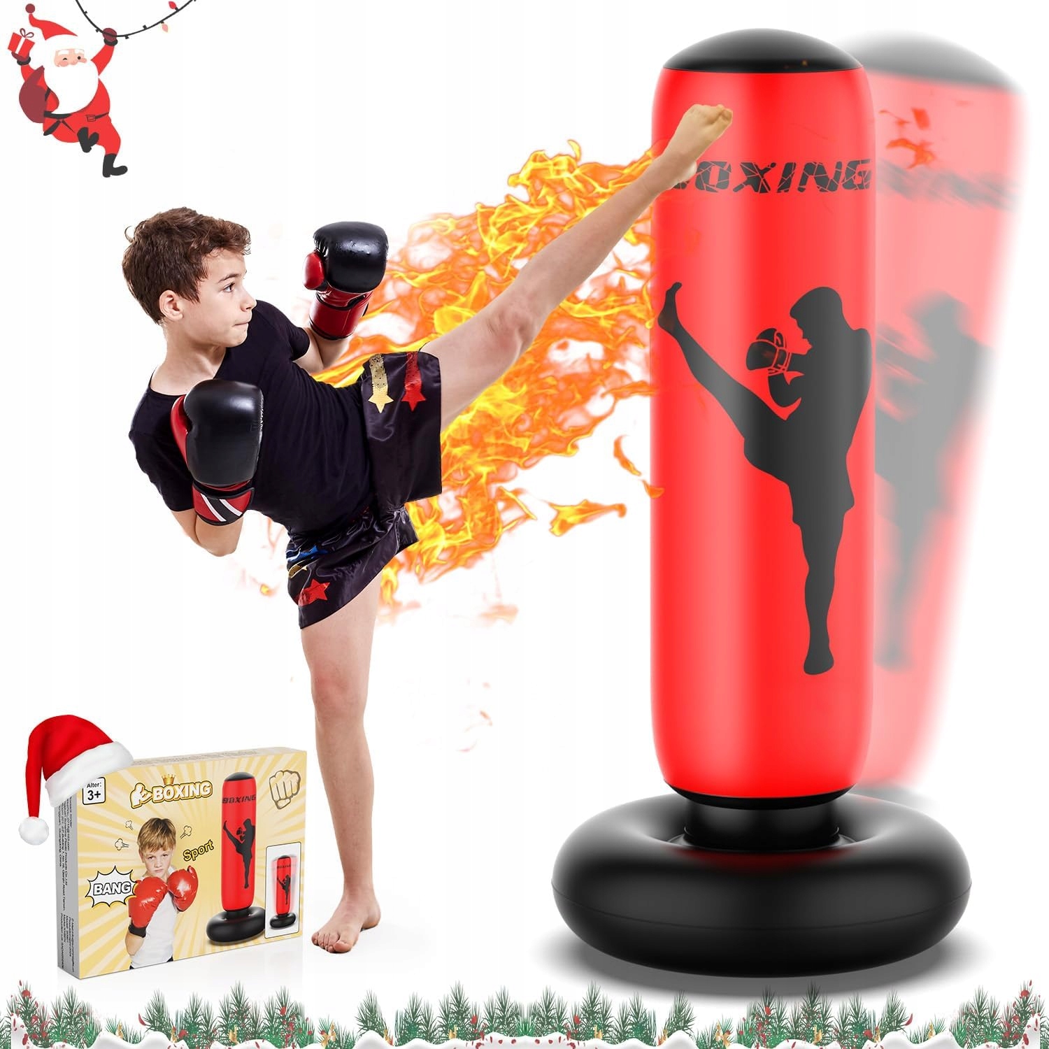 Dětský Boxerský Vak Nafukovací 165 CM Červený Pvc