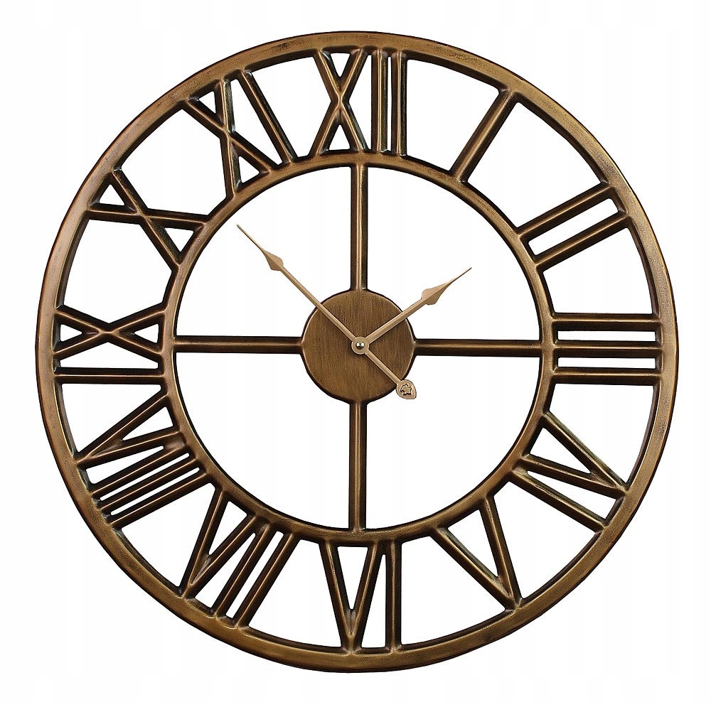 

Zegar ścienny złoty brąz metalowy loft retro 80cm