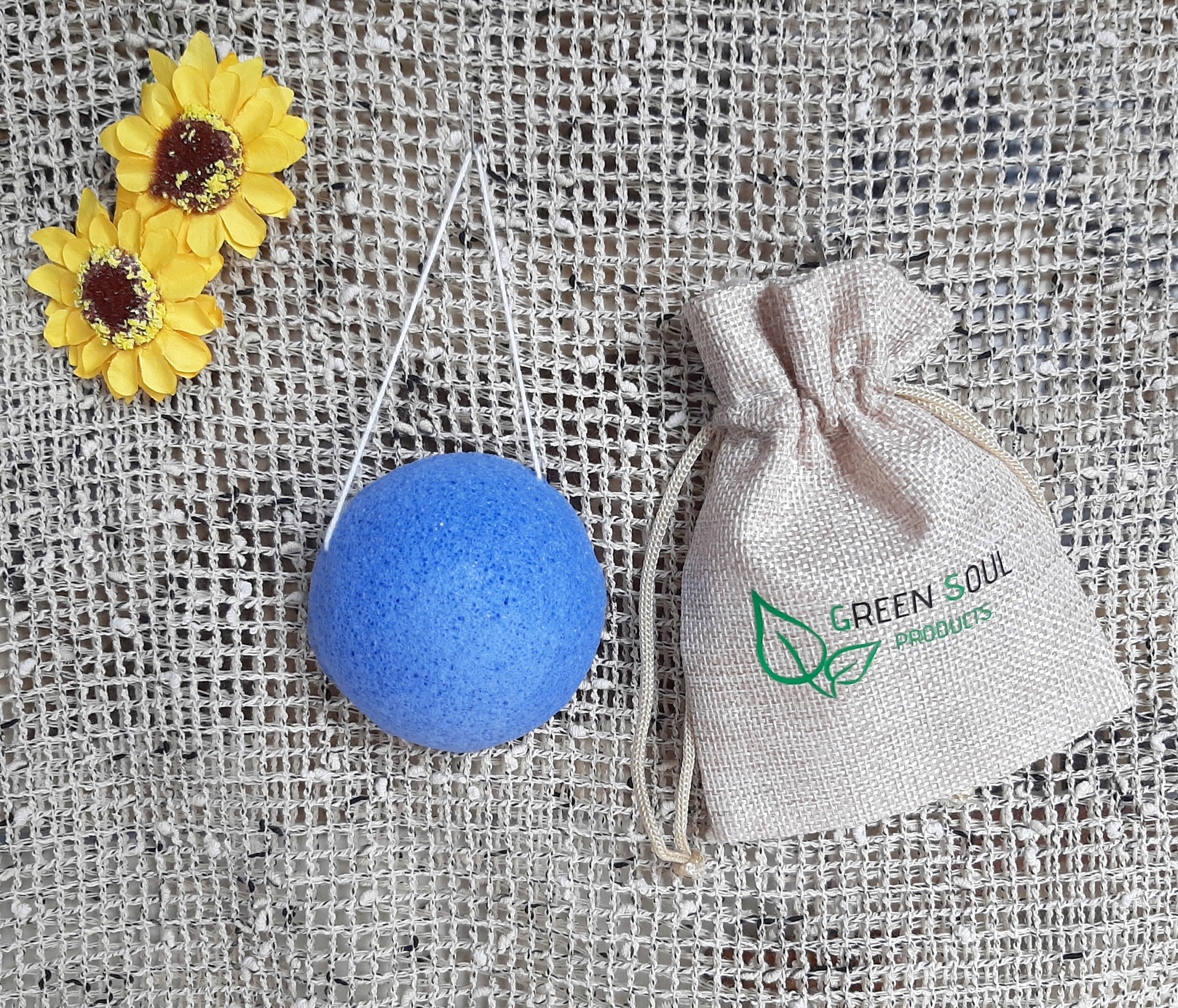 Naturalna gąbka konjac do twarzy EKO niebieska Rodzaj Inne