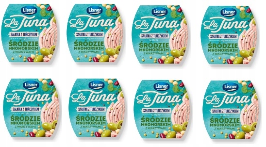 8x 160g Lisner Sałatka z tuńczykiem w stylu Śródziemnomorskim Karton
