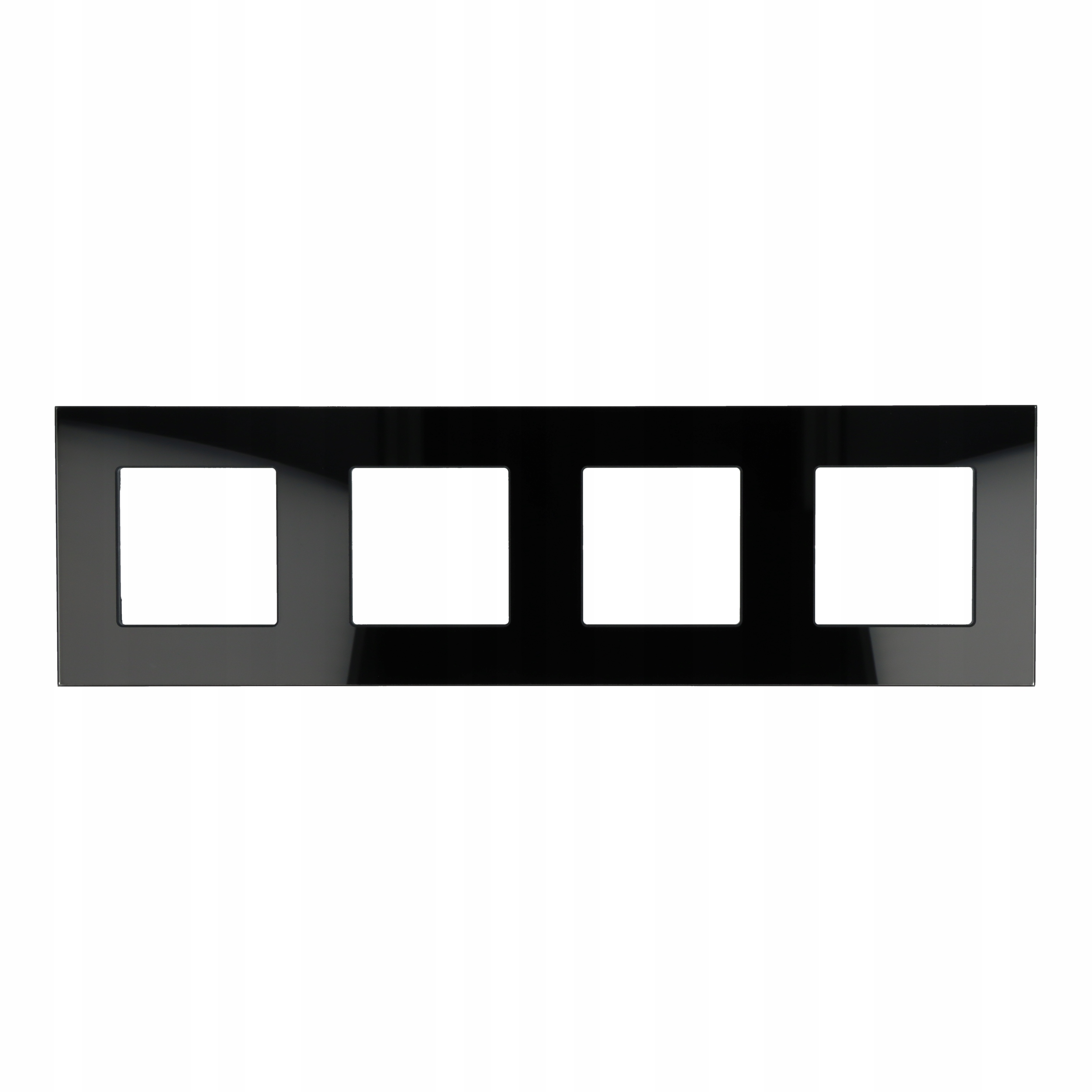 Ramka Szklana Poczwórna Czarna Do Gniazda 230 Do Gniazdek DC Smart Home 4F