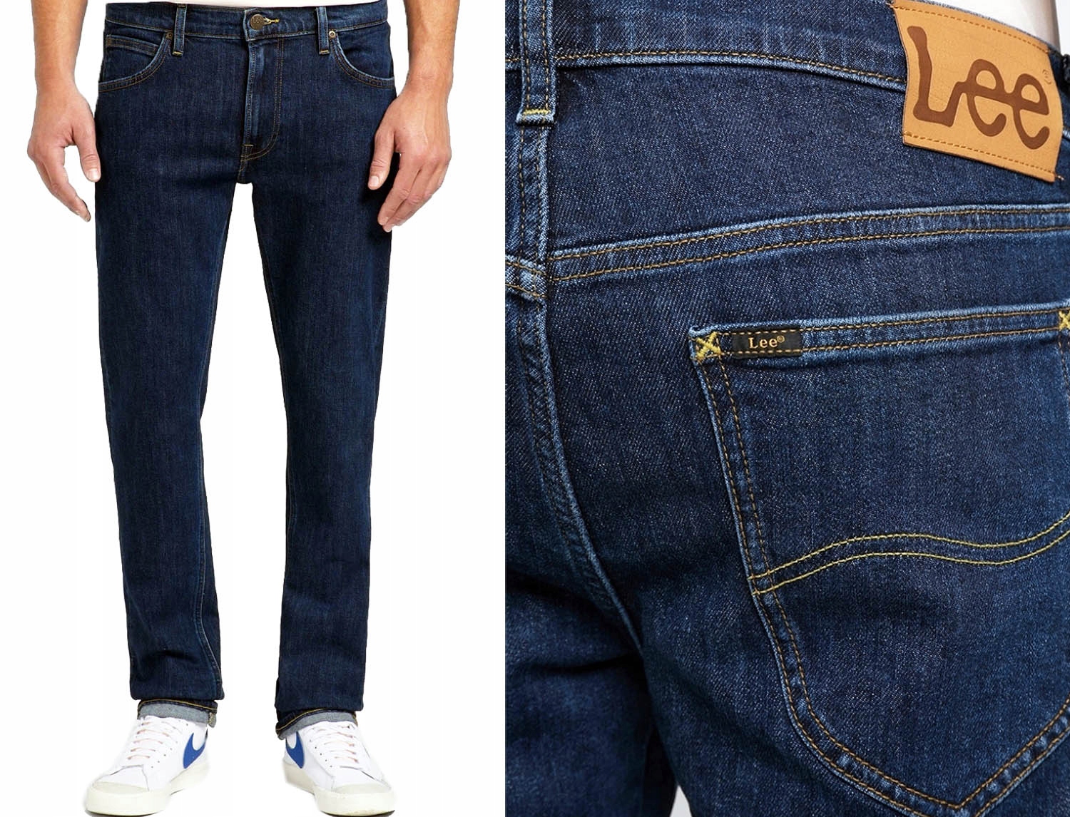 Pánské jednoduché džínové kalhoty Lee Daren Zip Fly Deep Dark Stone w38 l32