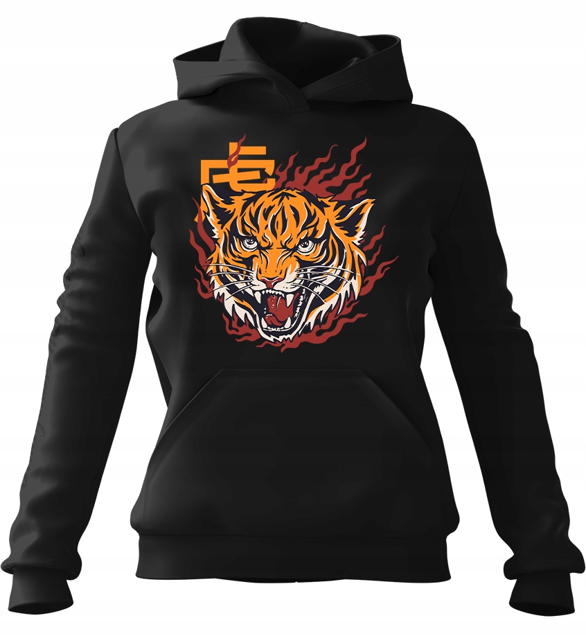 pánská mikina s kapucí Anime Tygr Černá 2XL Pro něj Chlapa Manžela Chlapa