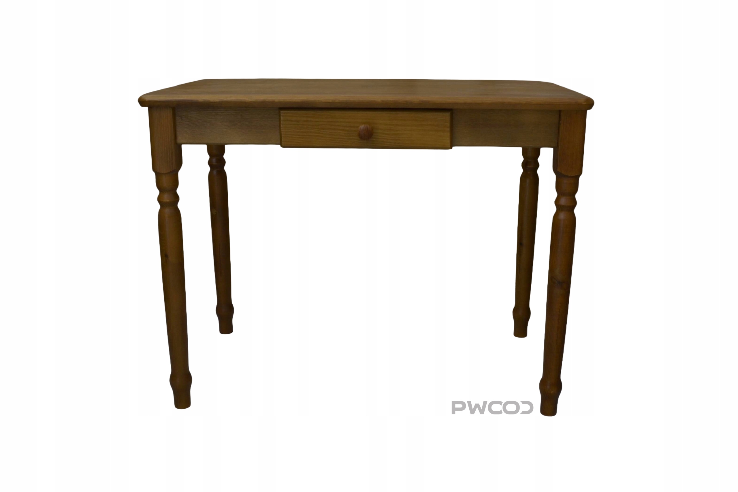 Dřevěný Stůl šuplík, soustružený, barva dub 100x70 cm