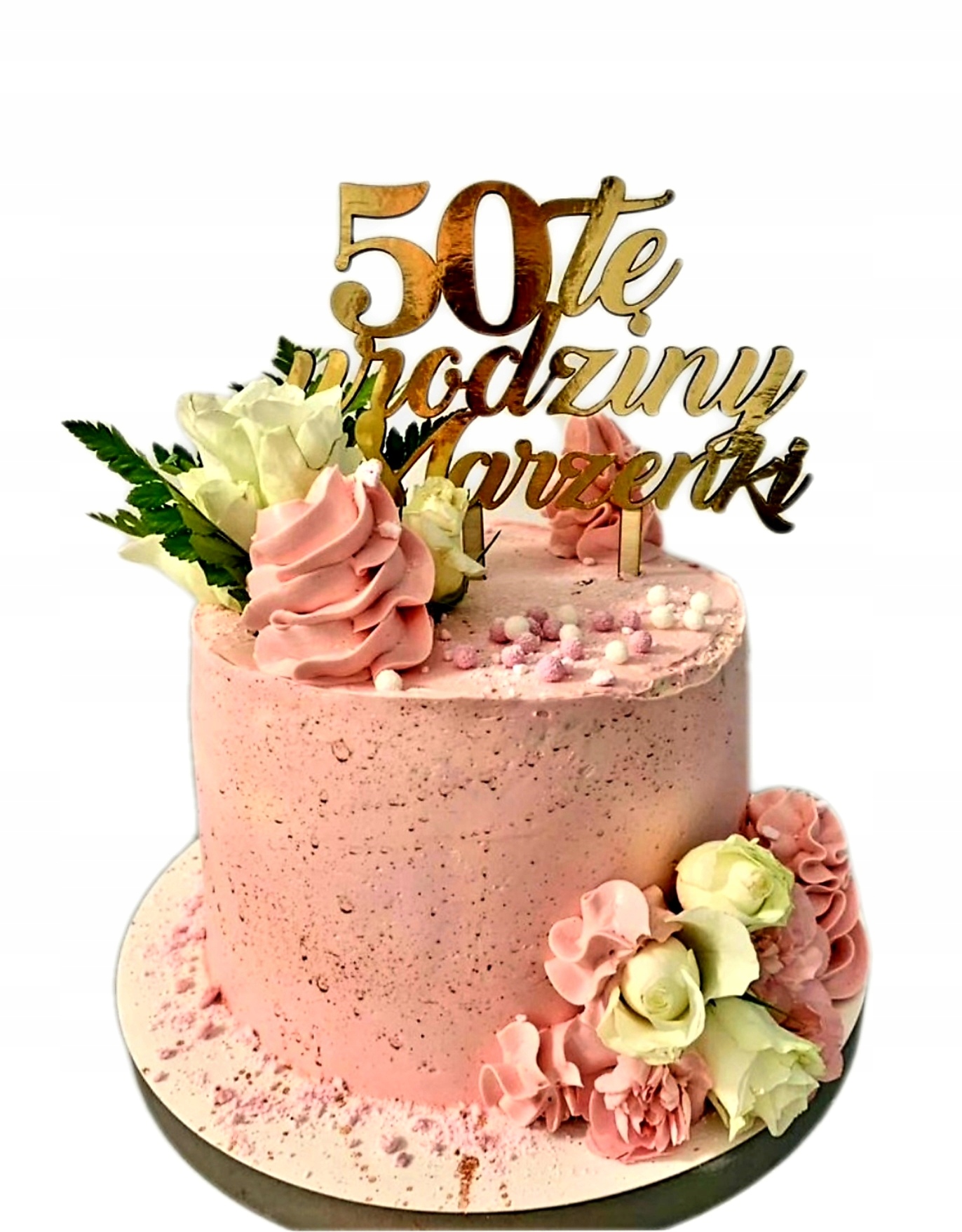 

Topper lustrzany urodzinowy na tort liczba imię