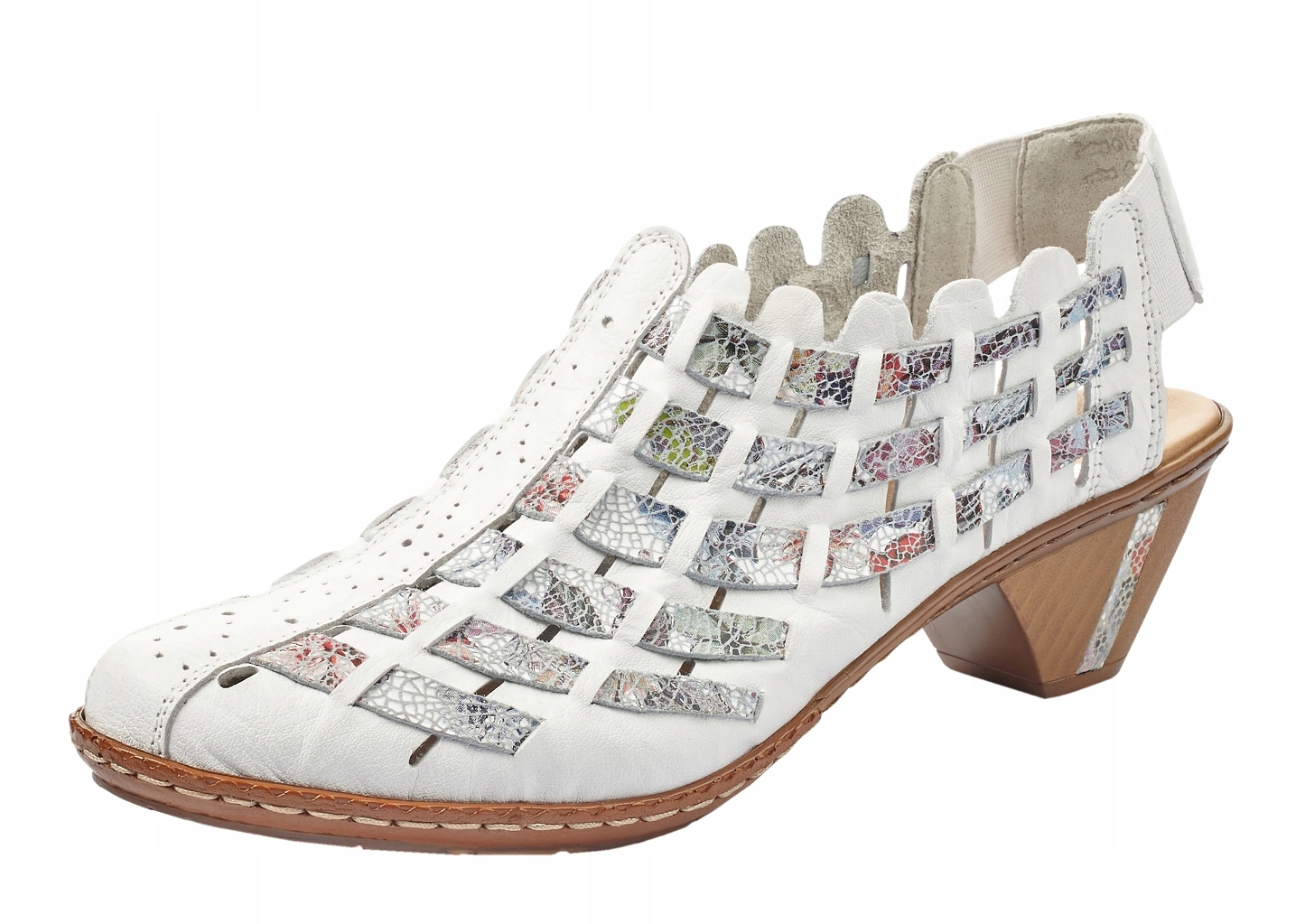 Rieker 46778-80 vel.38 bílé kožené elegantní sandály