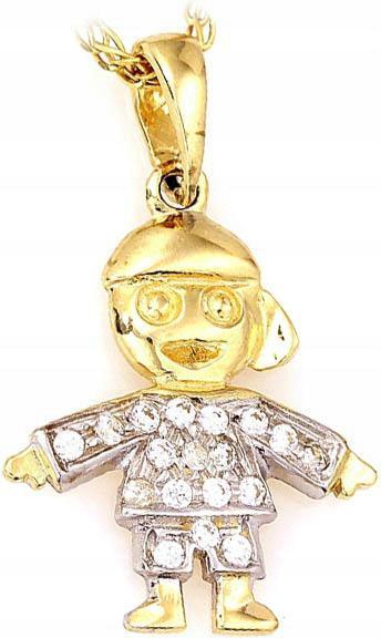 Zlatý Přívěsek 585 Dívka 1.14g Dárek módní vzor na řetízek