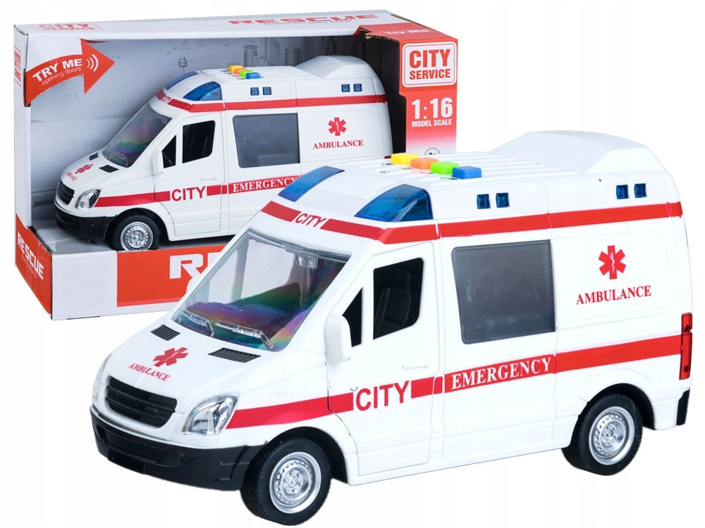 

Duża Karetka Ambulans Dźwięk Światło Syrena
