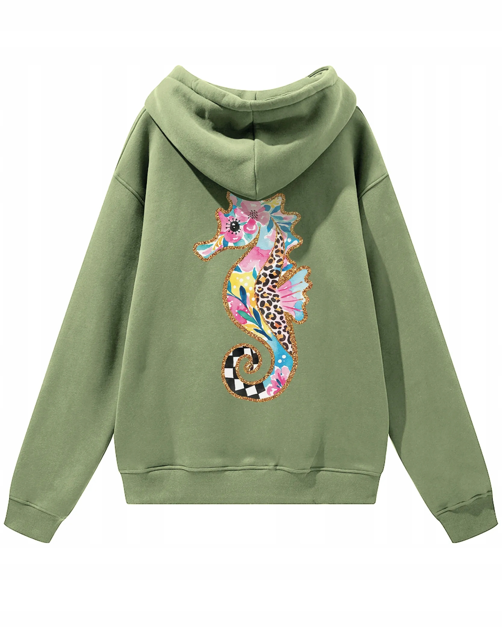 Oversize mikina s kapucí Seahorse Nature Olive XXL