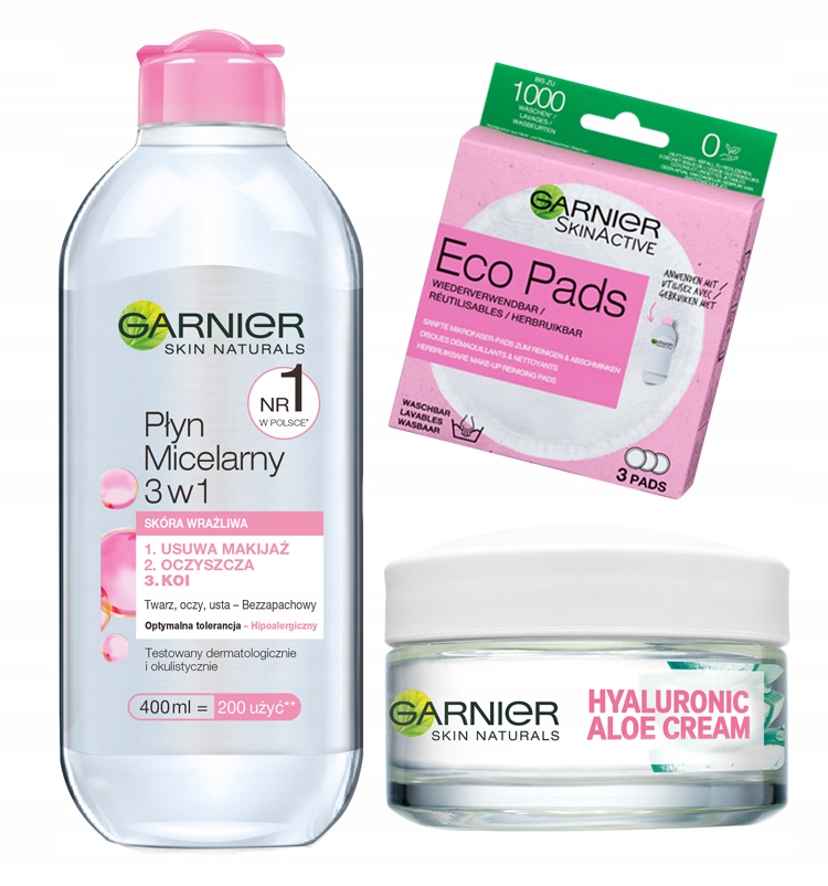

Garnier aloe cream krem płyn micelarny 3w1 zestaw