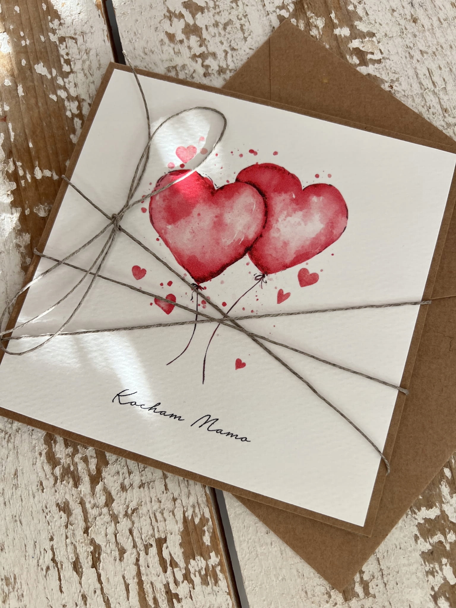 Výjimečná ručně vyráběná kartička na Valentýna Valentýna se srdcem pro maminky