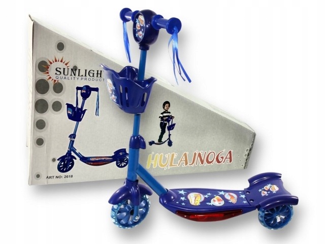 HULAJNOGA TRÓJKOŁOWA BALANSOWA ŚWIECĄCA Kolor Niebieski