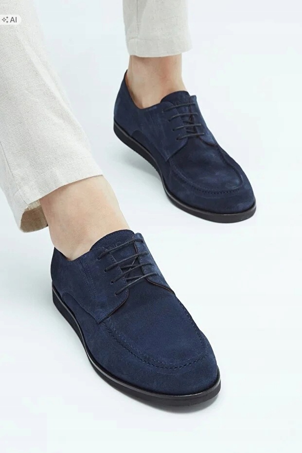 Tmavě Modré Semišové Pánské Polobotky V Elegantním Stylu 43 5IA
