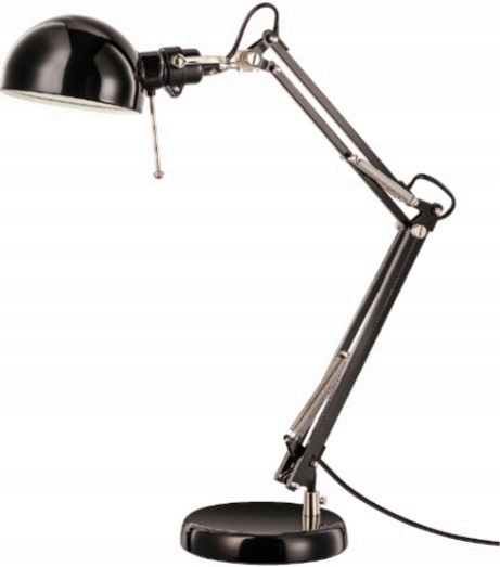 

Ikea Forsa lampa biurkowa lampka czarna