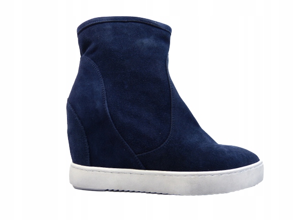 Tmavě modré kotníkové boty tenisky dámské zimní boty zateplené koturn J.w 38
