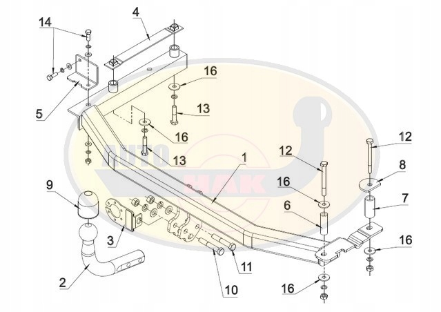 Hak holowniczy odkręcany HONDA JAZZ 2008-2015 Y35 Producent Auto-hak