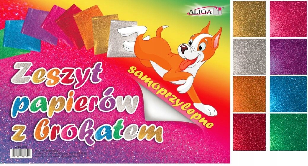 

Zeszyt papierów brokatowych samoprzylepnych