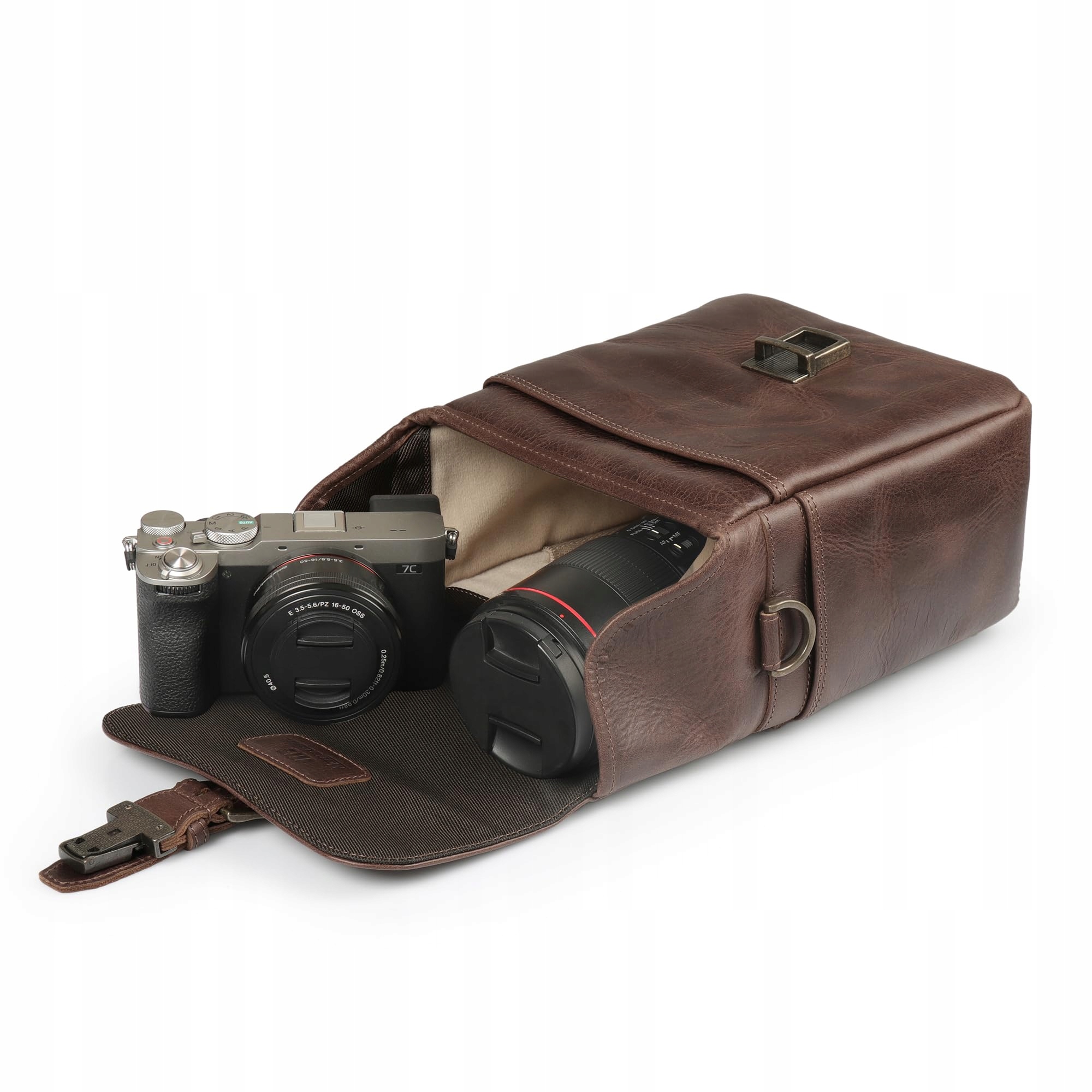 MEGAGEAR Torres Mini Torba Skórzana Na Aparaty Bezlusterkowe DSLR Brązowa — miniatura 9