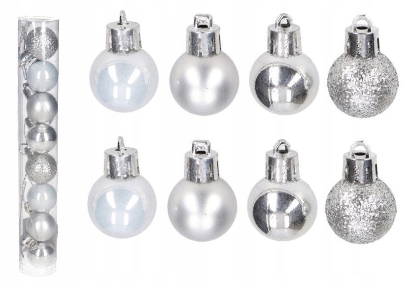 BOMBKI PLASTIKOWE NA CHOINKĘ STROIK 8SZT 4CM