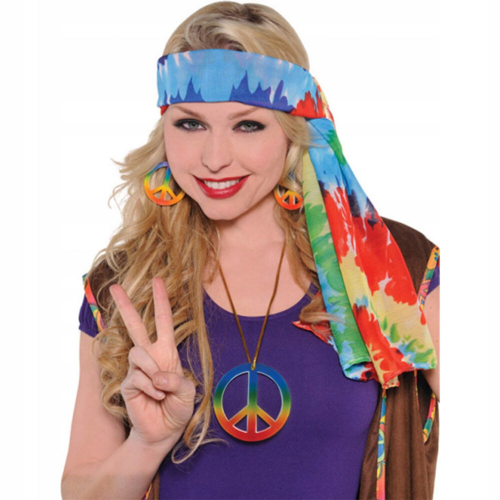 

Chusta na głowę Lata 60-te Hipis 147x61 cm