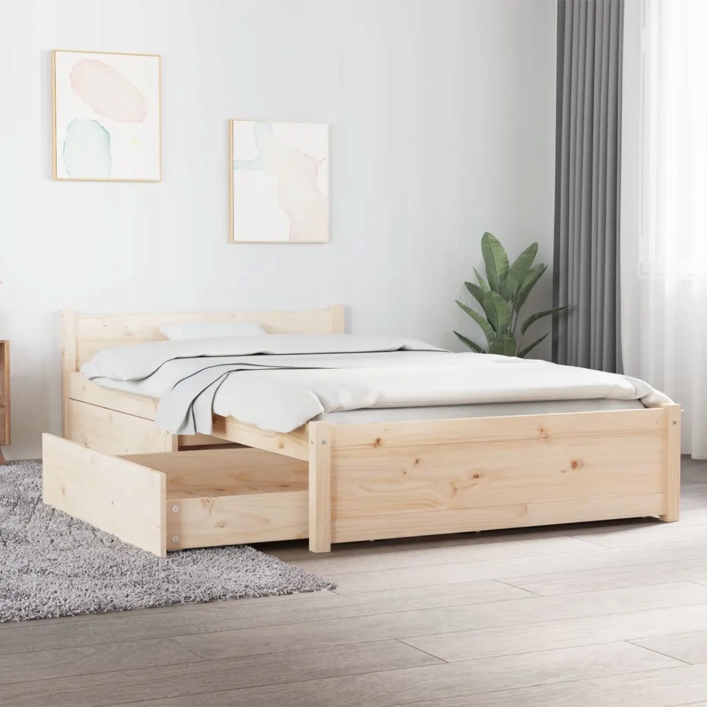 Rám postele se zásuvkami 90 x 200 cm Hnědá 3103483