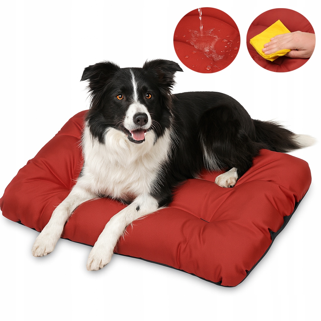 Levně Pelíšek na psí pelíšek měkký potah 100x70 voděodolný vínový