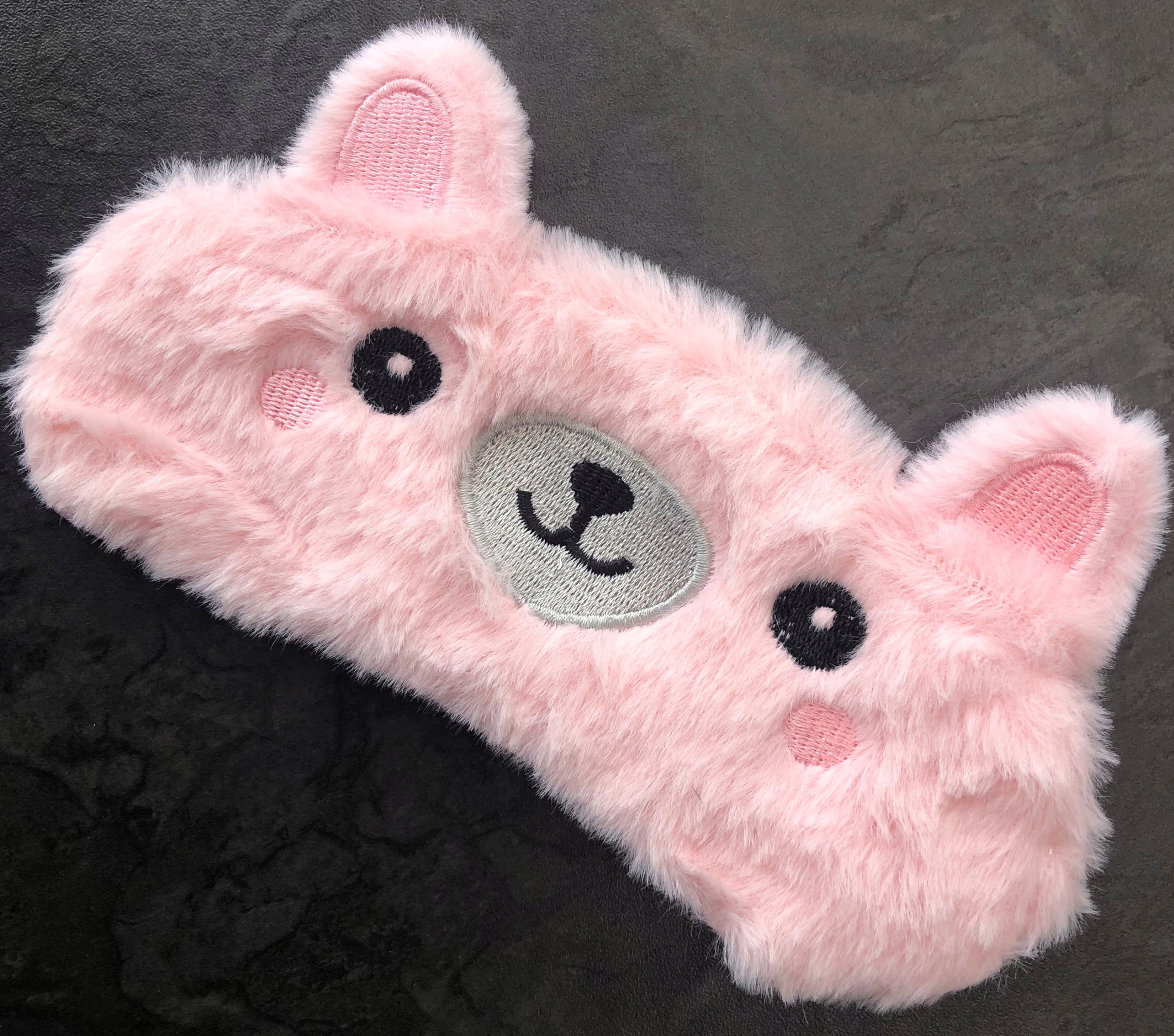 MASKA OPASKA NA OCZY DO SPANIA SNU RELAKSU miś misiek róż OLDMAN PLUSZOWA Marka Oldman