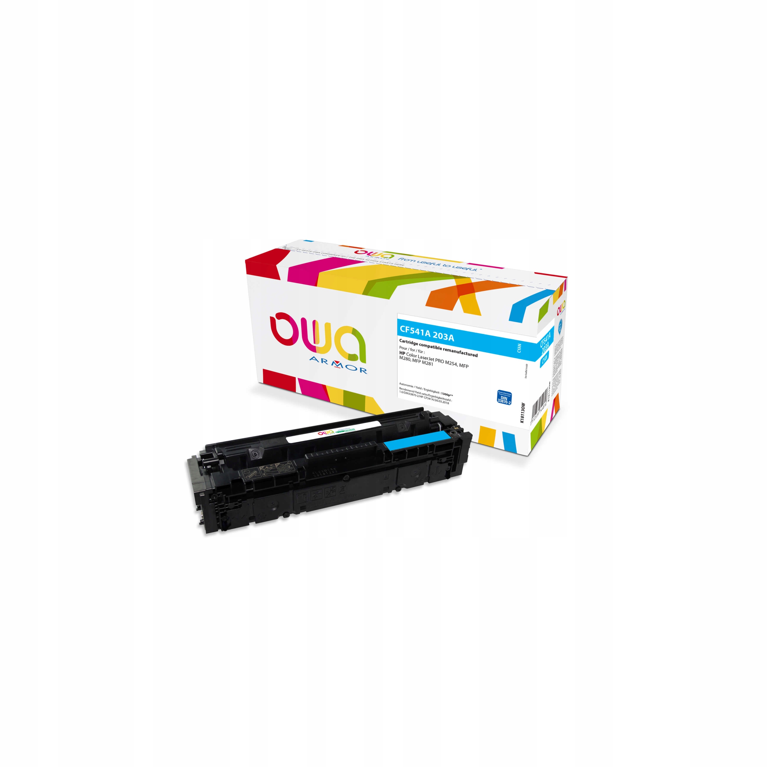 Owa Armor toner kompatibilný Hp CF541A, 1300st, modrá/ cyan K18113OW