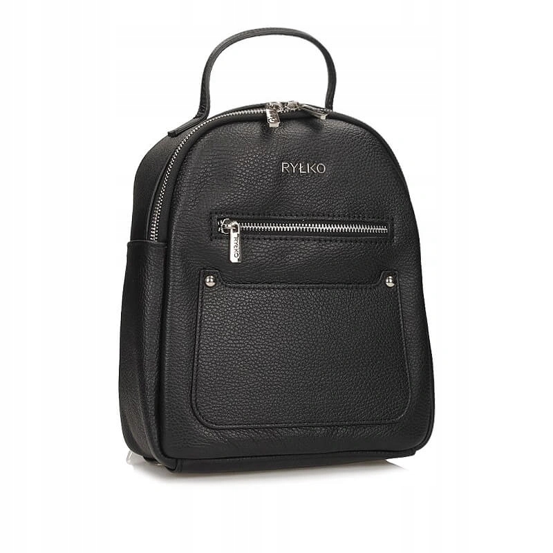 Batoh Ryłko R40924TB_UV6 černý, prostorný kožený