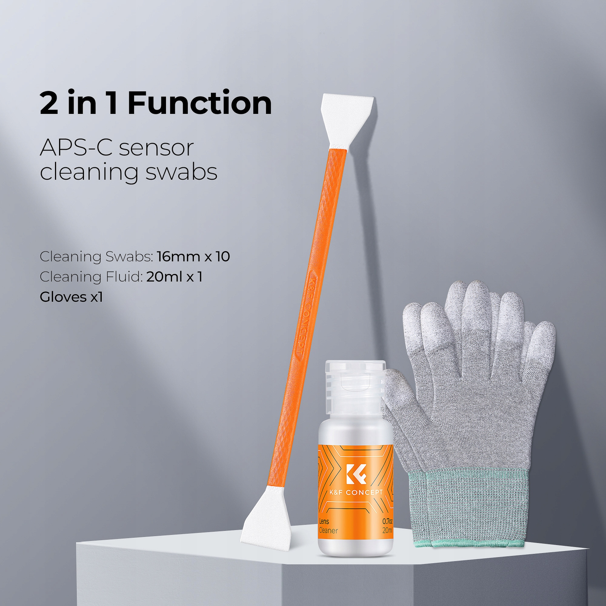 Zestaw do czyszczenia matryc APS-C 10 szpatułek 16mm + Rękawice + Płyn Kod producenta KF4290