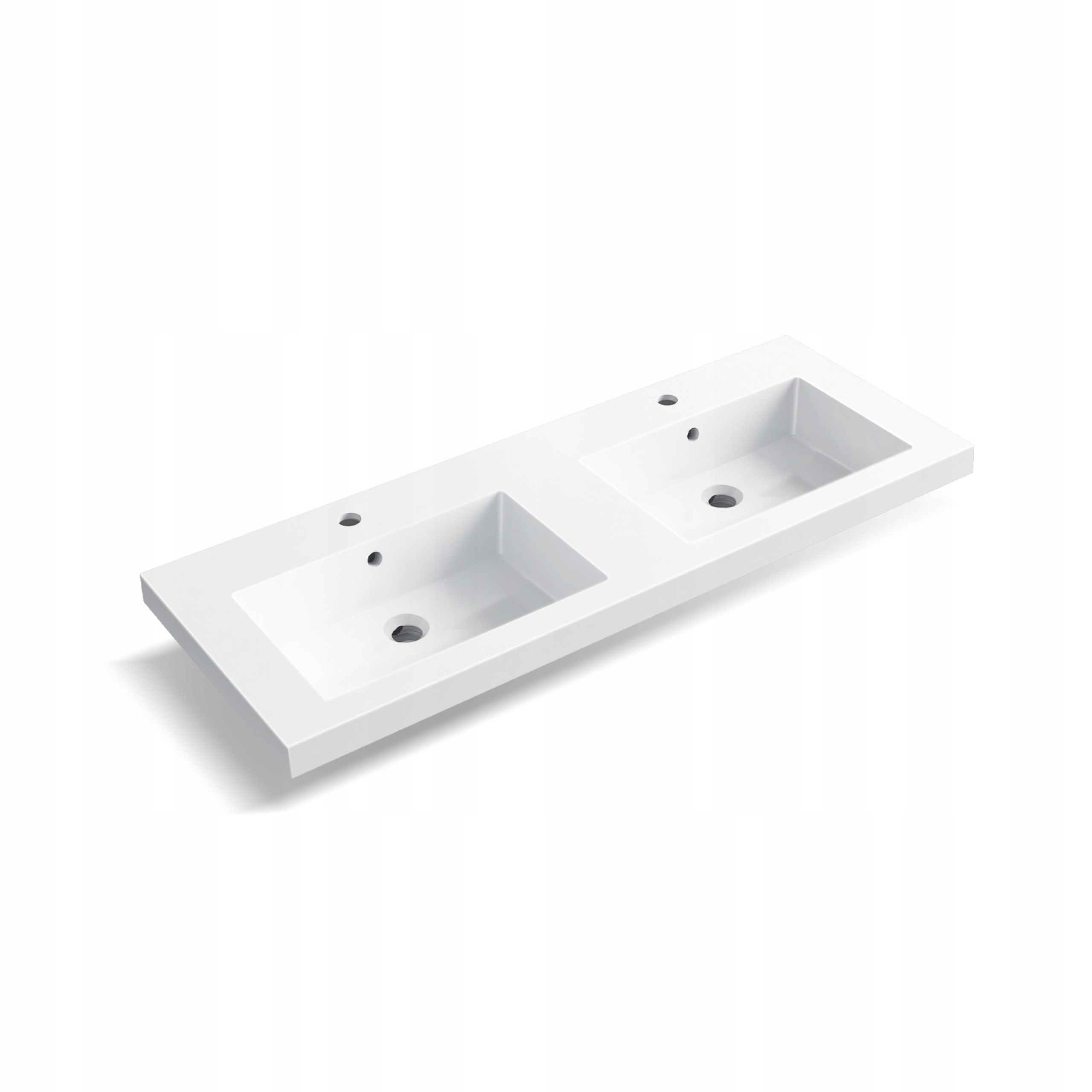 Balneo Mila Umyvadlo na desku 120x46 Bílá barva z konglomerátu Lesk