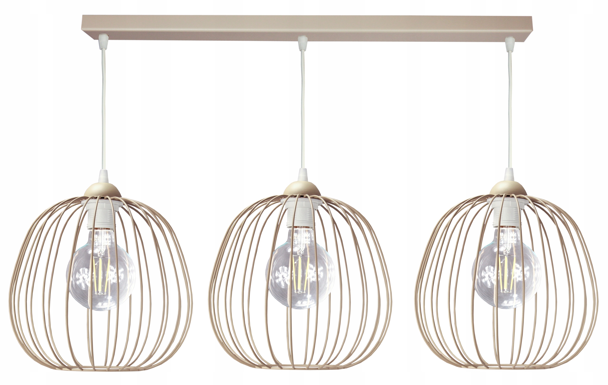 Závěsná lampa nad stůl Drum béžová stropní lustr loftová lampa do obývacího pokoje loft