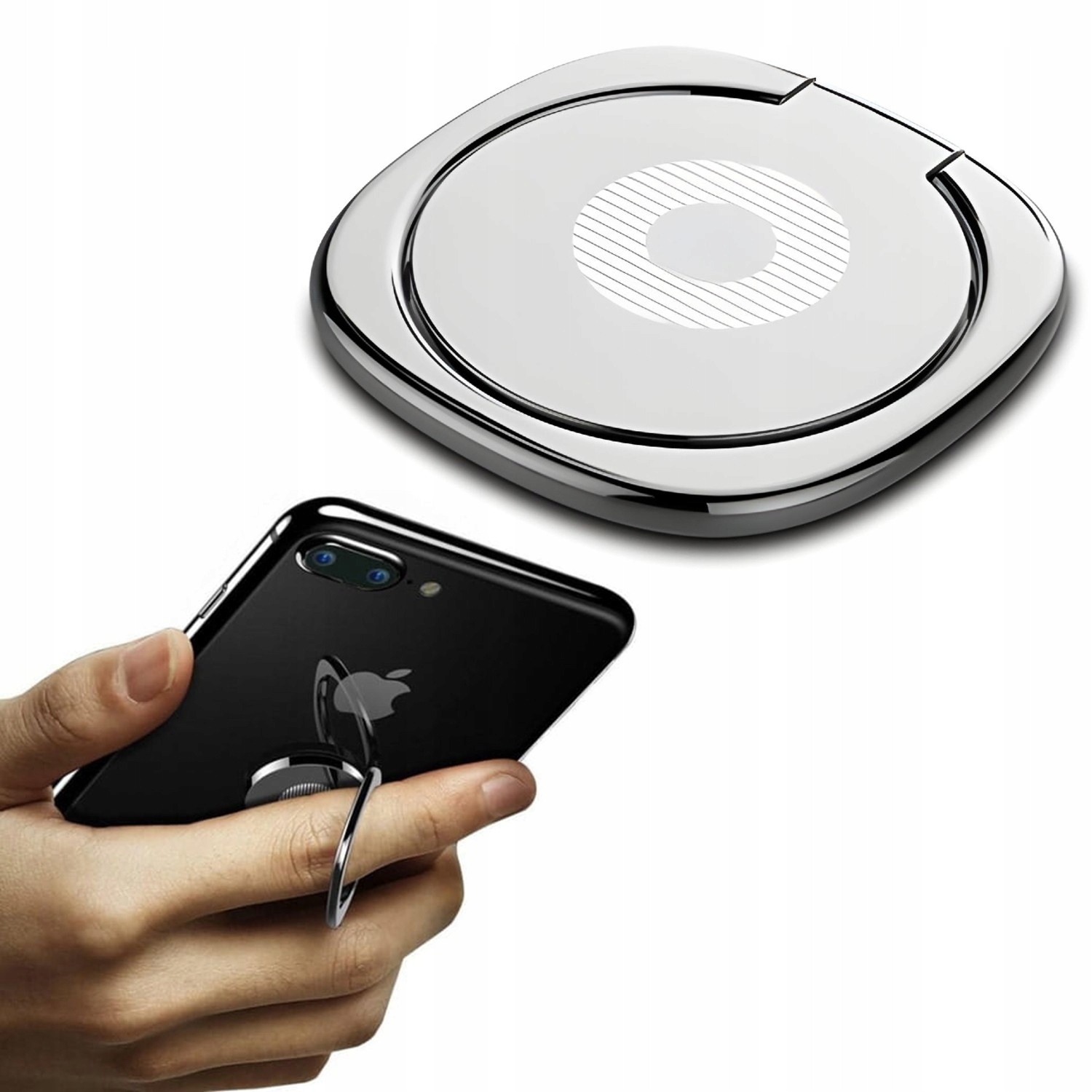 ELEGANCKI SOCKET PODSTAWKA HOLDER RING DO TELEFONU UCHWYT NA PALEC SREBRNY