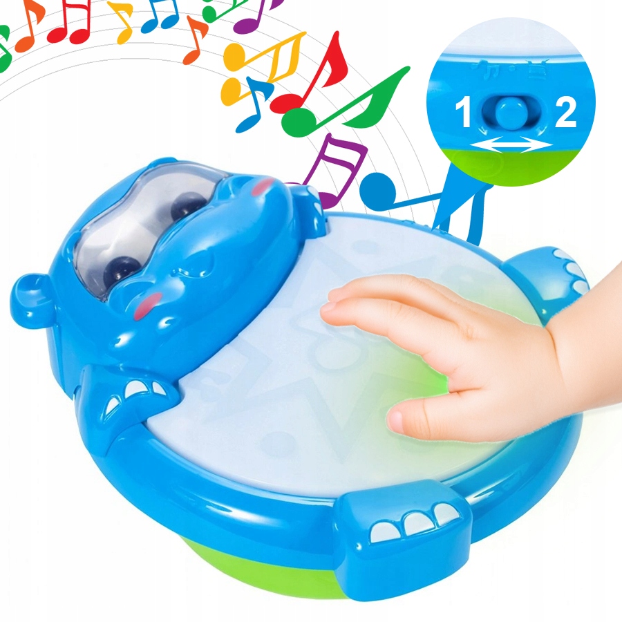 INTERAKTYWNY BĘBENEK DLA DZIECI HIPCIO MUZYCZNA ZABAWKA ŚWIATŁA + BATERIE Kod producenta U306B