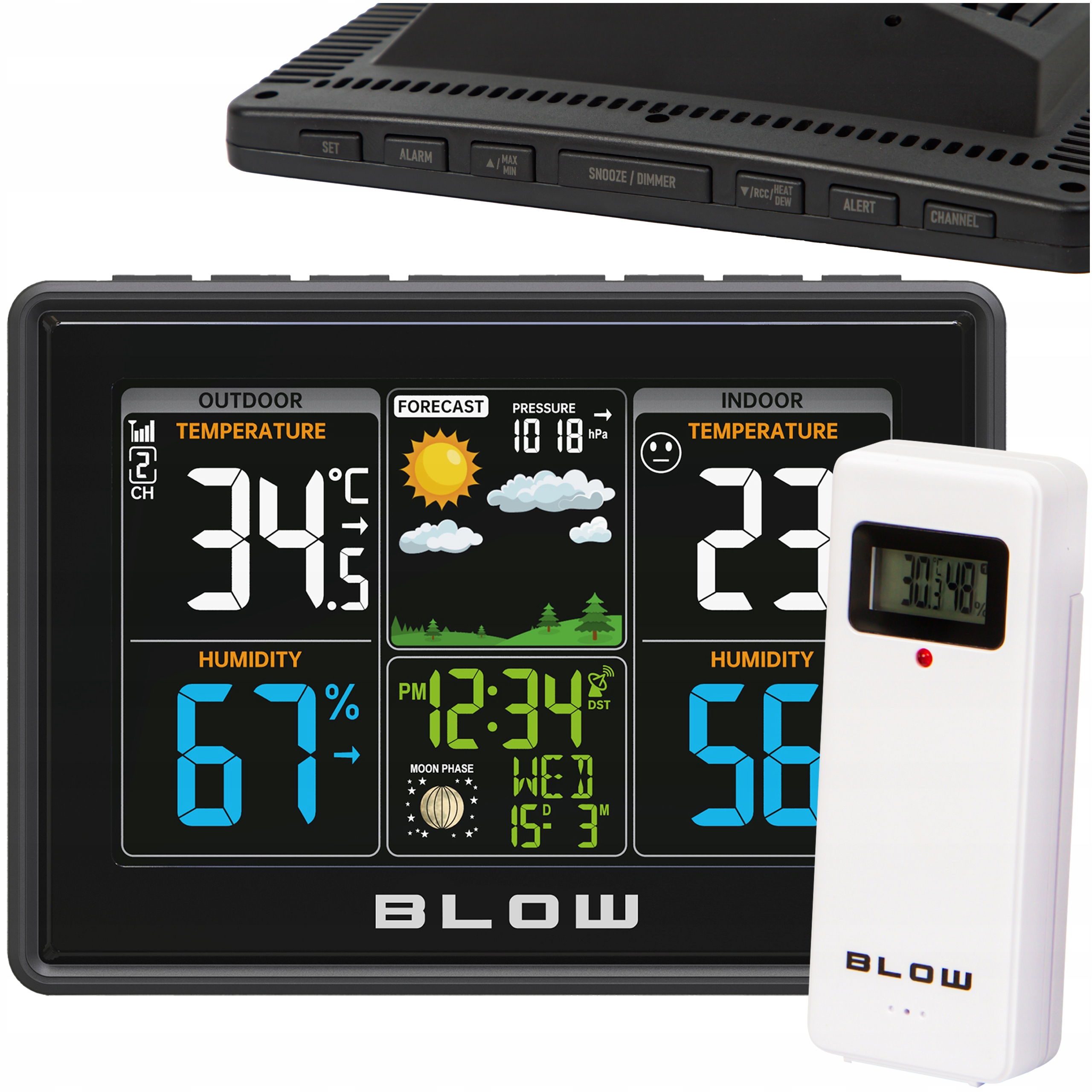 Bezdrátová Meteorologická Stanice Meteostanice Teploměr Vlhkoměr Barometr Led