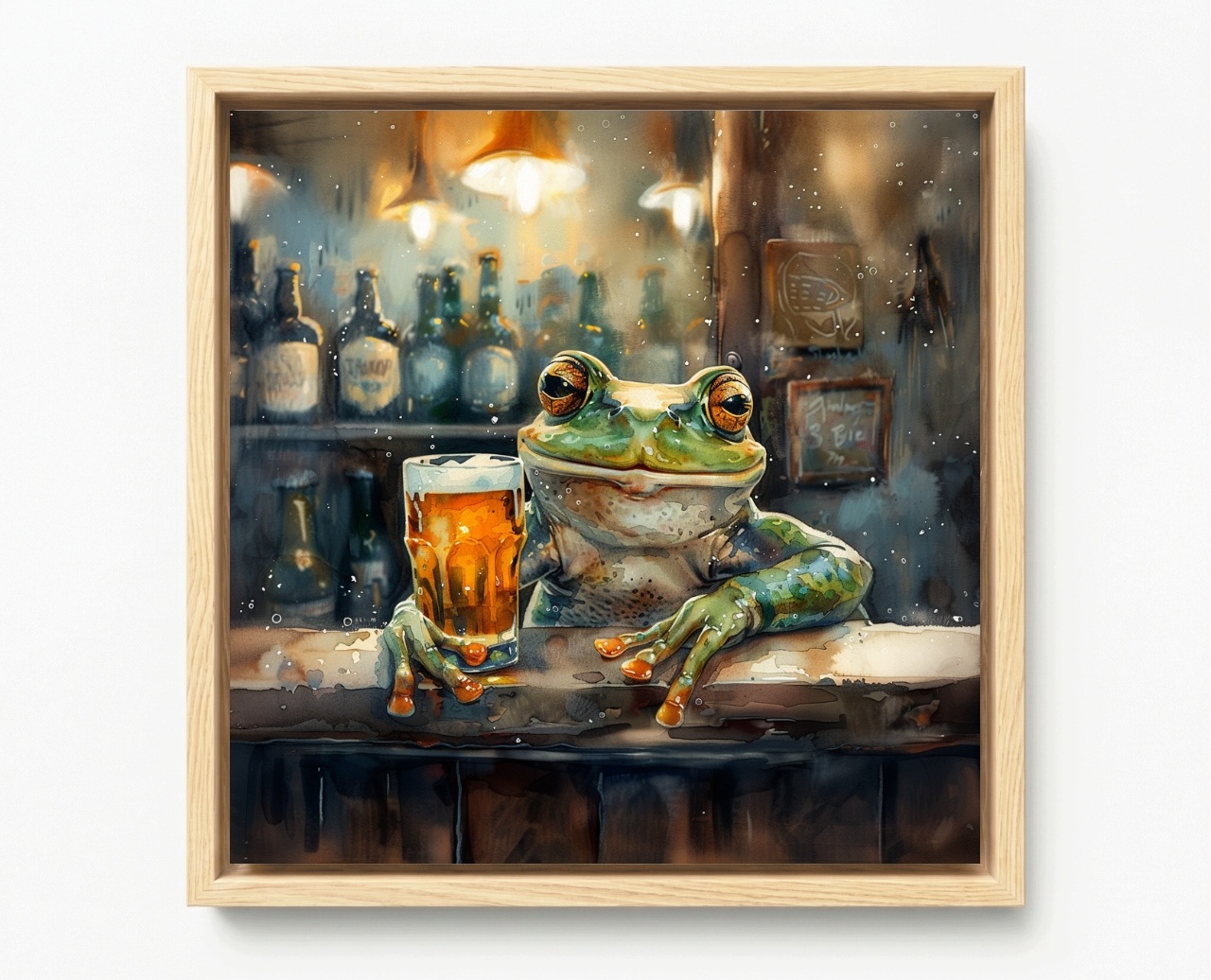 Obraz Rama American Box Grafika Żaba Żabka Piwo Pub Knajpa Drink Bar 80x80