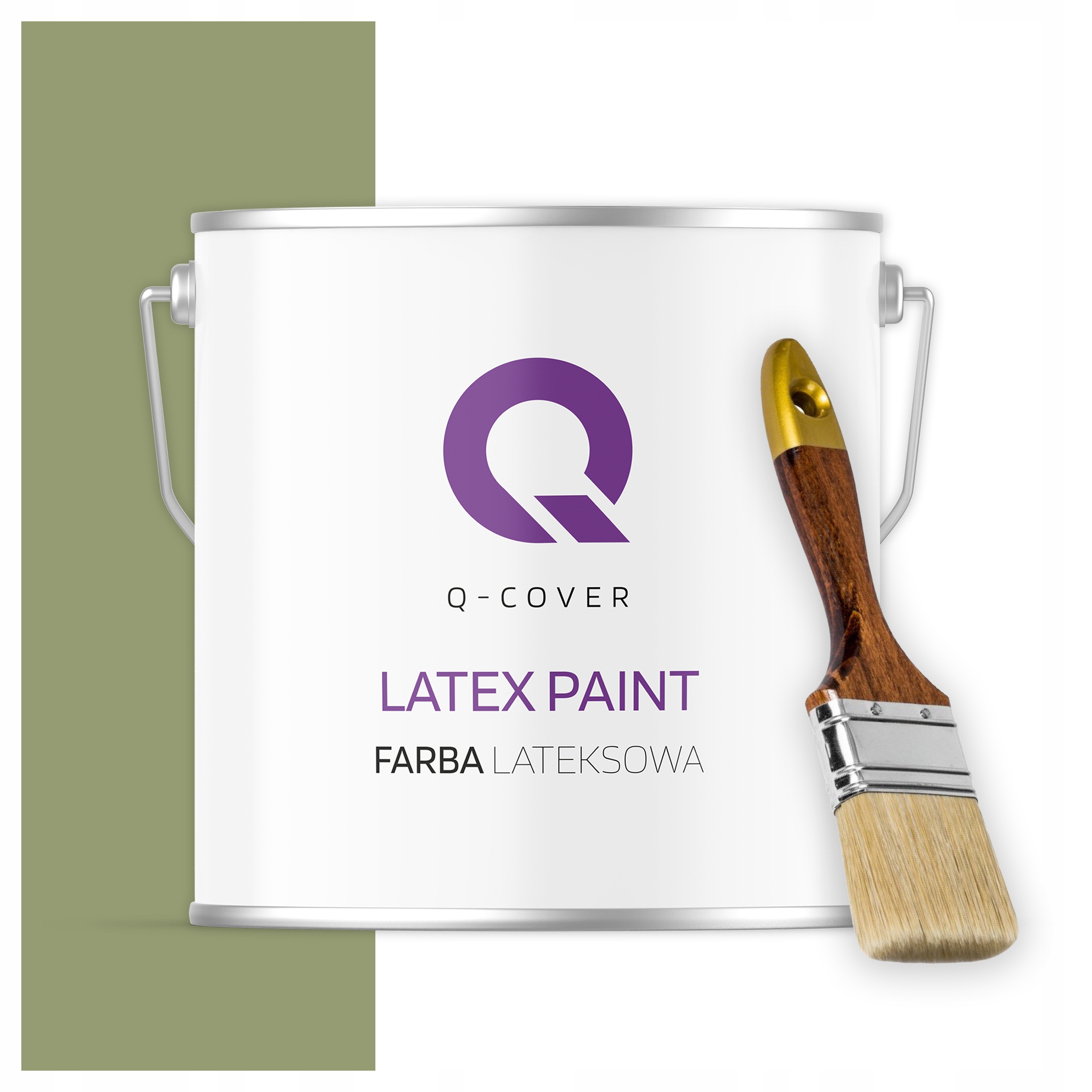Latexová farba na steny stropov Mat 5L Zhnitá zelená Tmavá H2231 štetec
