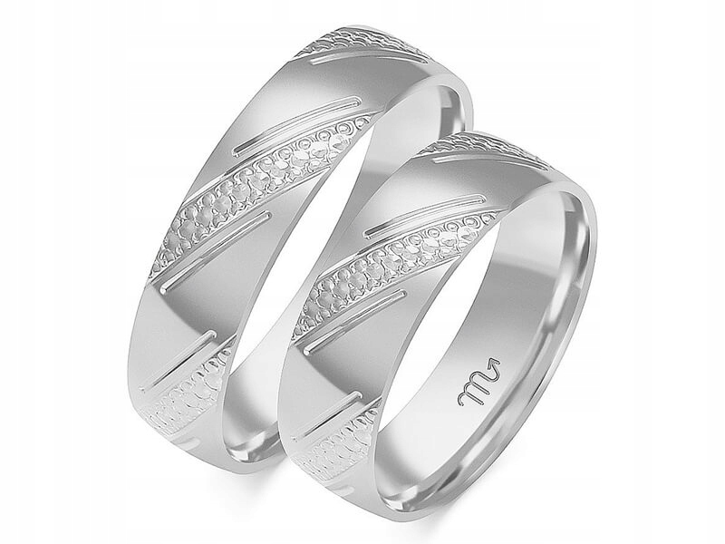 

Złote obrączki białe nowoczesne 14K 585 r 23 24 25