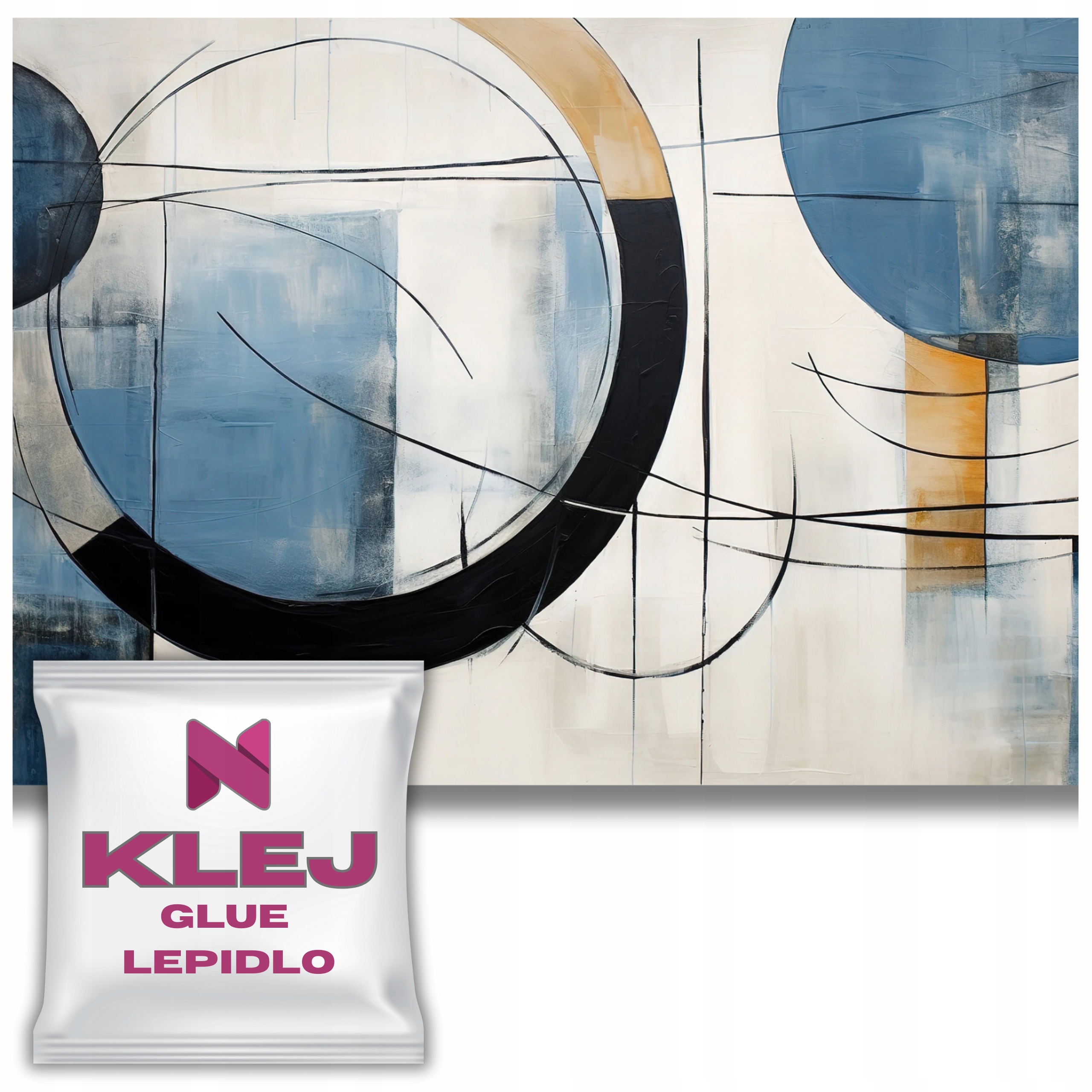 Elegantní moderní fototapeta abstrakce Dekorace Světle Modrá Béžová 260x390