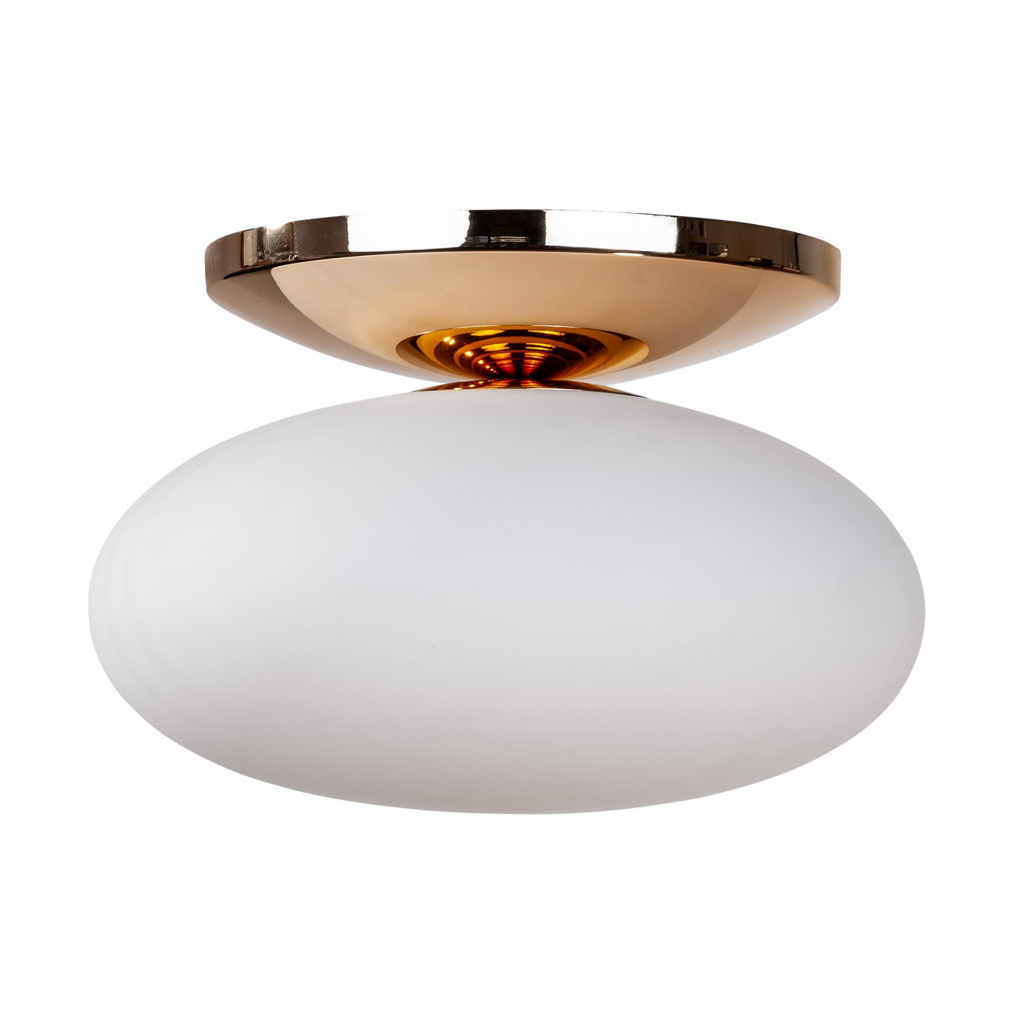 Estetická stropná lampa oválneho tvaru pre šatník Omi mosadz E27